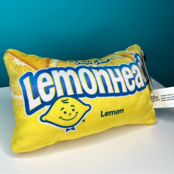 Snacks On Snacks Lemonhead Candy Bag Plush Lemon Head Toy 7” New - Picture 7 of 7